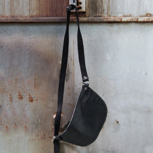 Guidi soft horsehide shoulder bag Q100 Handmade in Italy GD-Q100-HEI Black